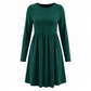 Lässiges, locker sitzendes Damenkleid mit langen Ärmeln, Rundhalsausschnitt und einfarbigem Design