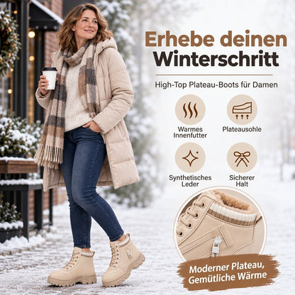 Warme Damen-Martinstiefel mit Plüschfutter