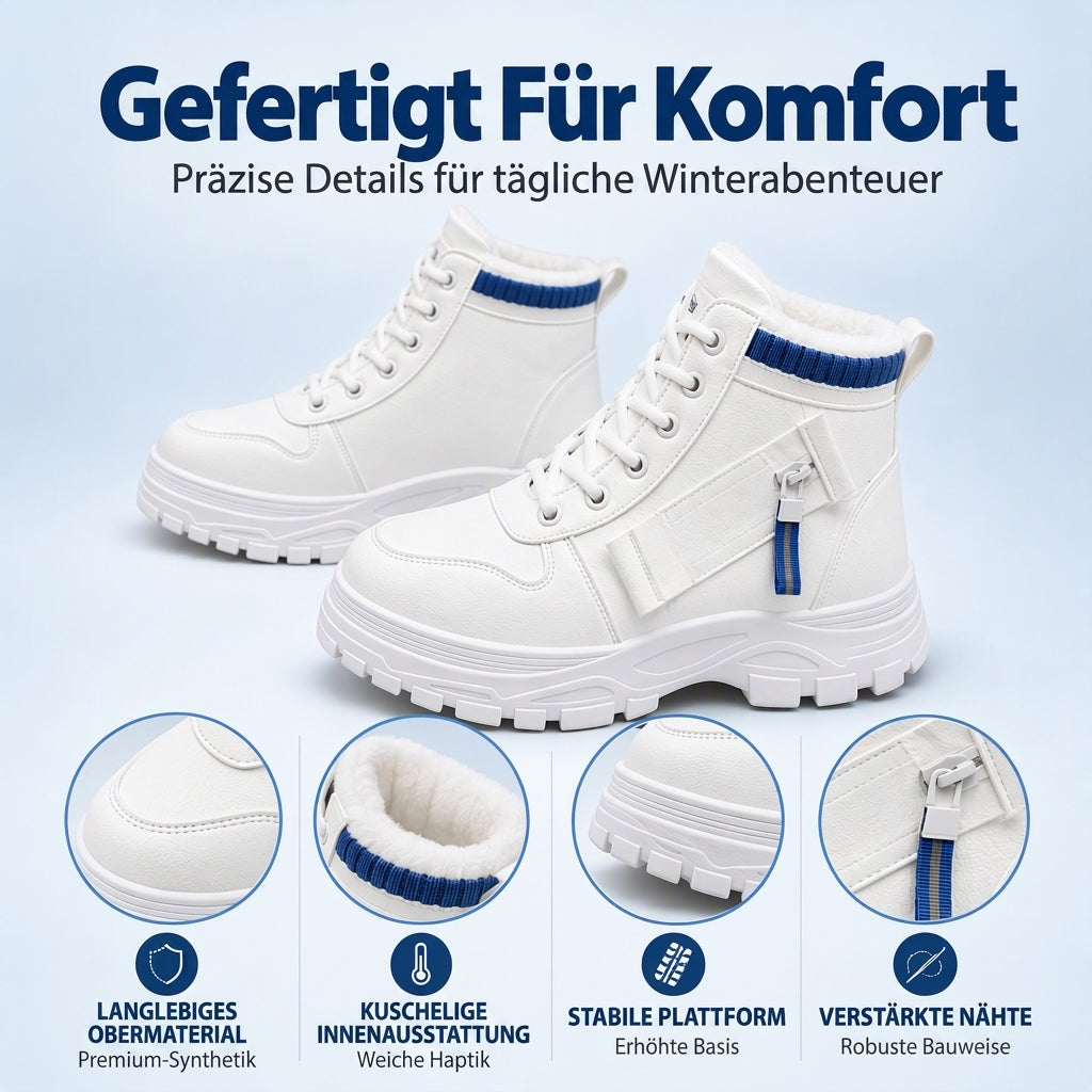 Warme Damen-Martinstiefel mit Plüschfutter