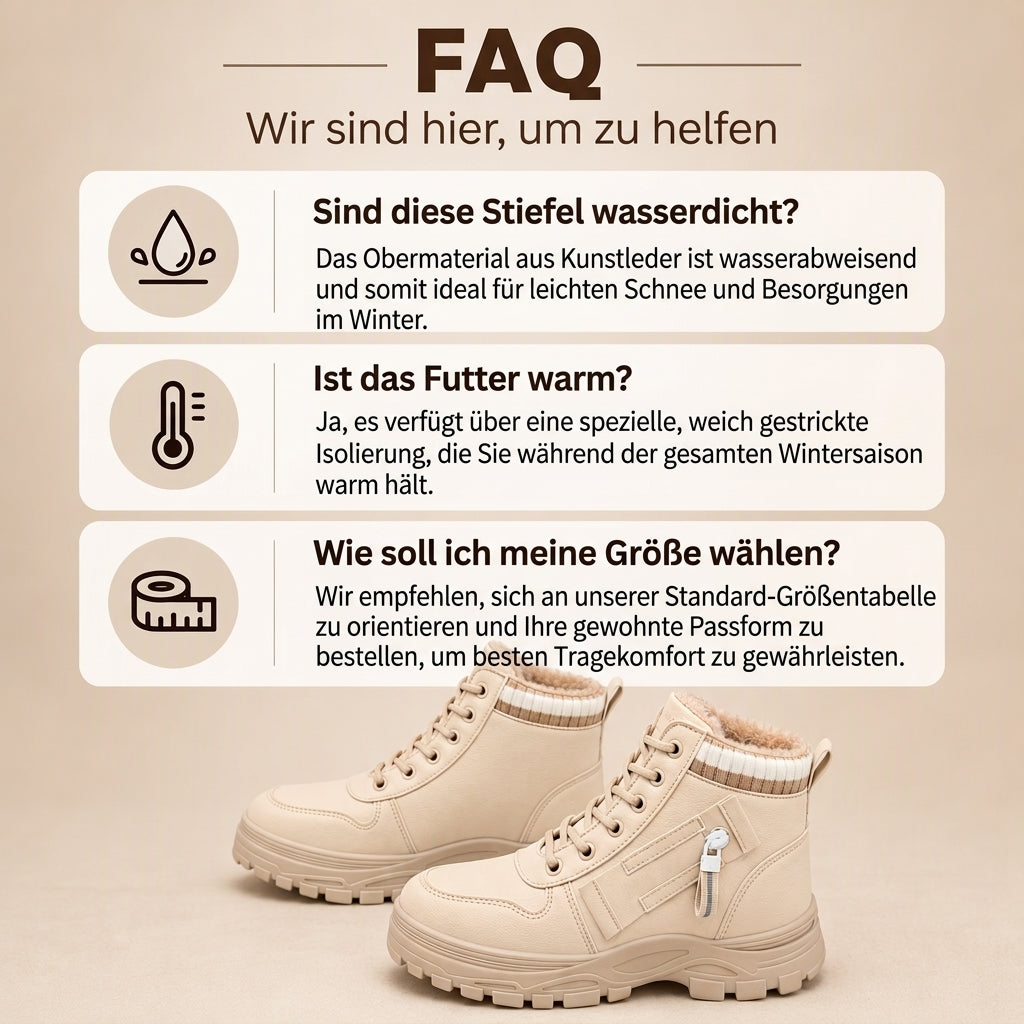 Warme Damen-Martinstiefel mit Plüschfutter