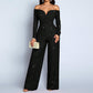 Damen schicker Trägerfreier Jumpsuit mit Pailletten