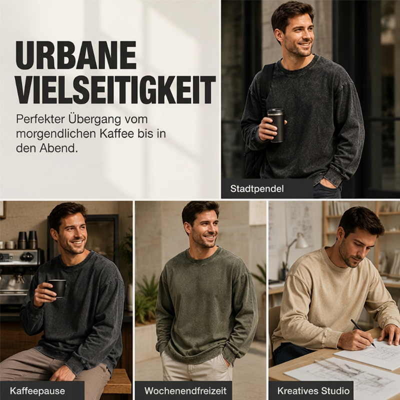 📢📢🎉✨Vintage gewaschenes Langarm-T-Shirt
