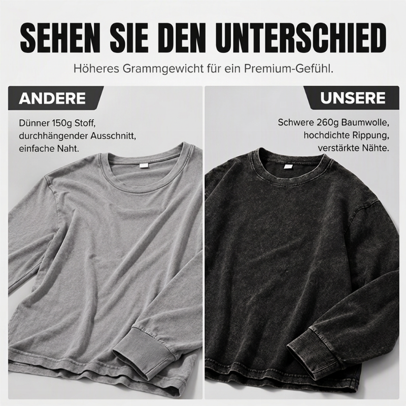 📢📢🎉✨Vintage gewaschenes Langarm-T-Shirt