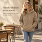 Damen Oversize-Pullover mit Jacquard-Muster, Kapuze und Plüschfutter für Herbst und Winter