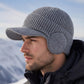 Winter-Strickmütze für Herren mit Schirm und Ohrenklappen