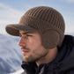 Winter-Strickmütze für Herren mit Schirm und Ohrenklappen