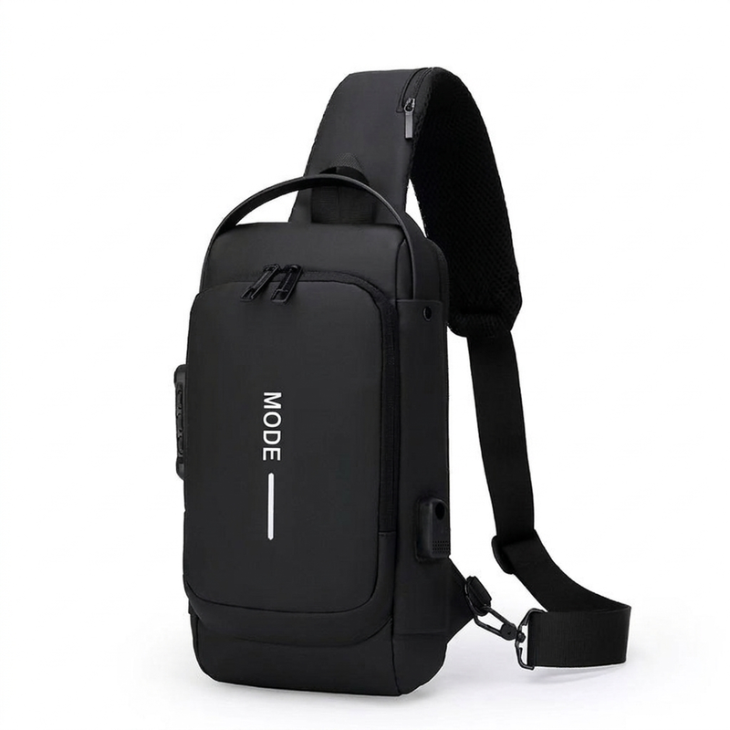 Diebstahlsichere Sling-Tasche mit USB-Ladeanschluss für Herren