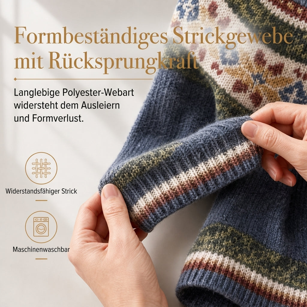 Locker sitzender Damen-Strickpullover mit Rundhalsausschnitt und Farbblock-Design