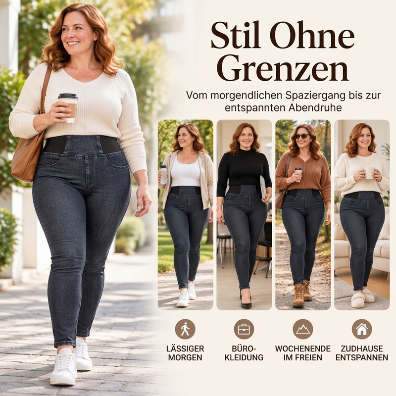 📢🎉🛍️✨Damen elastische Skinny Jeans mit hohem Bund