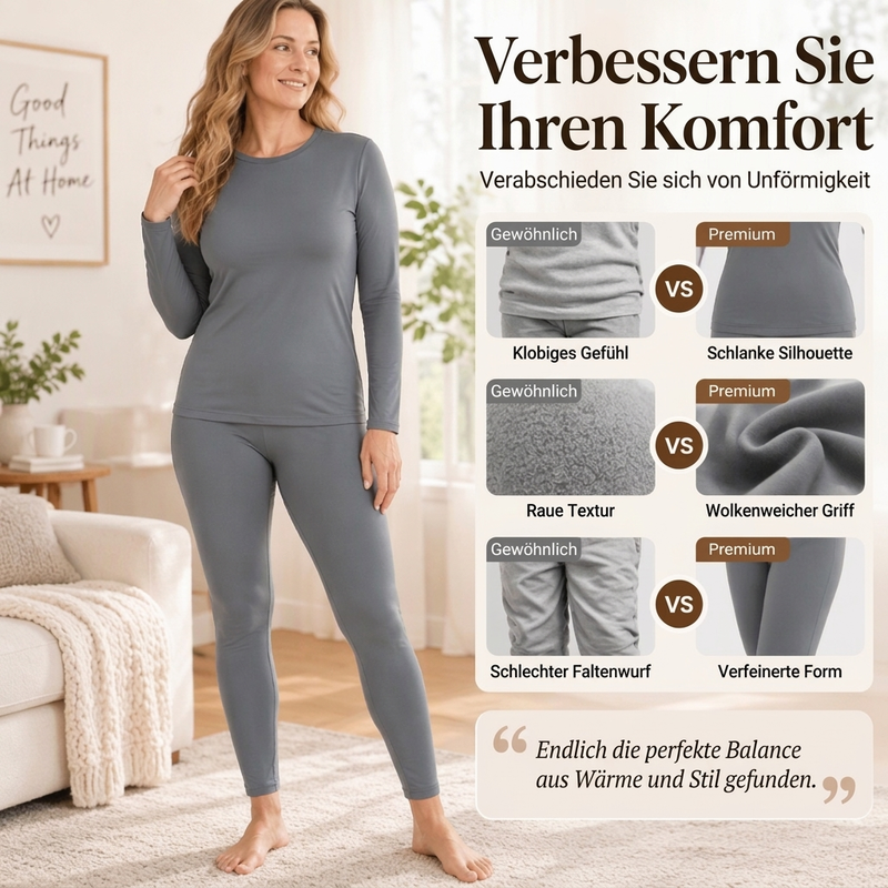 Damen Thermounterwäsche Set mit Stretch