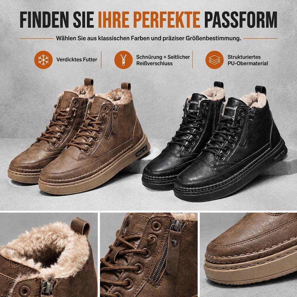 🥾❄️ Herren High-Top Schneestiefel – Verdickt, warme dicke Sohle