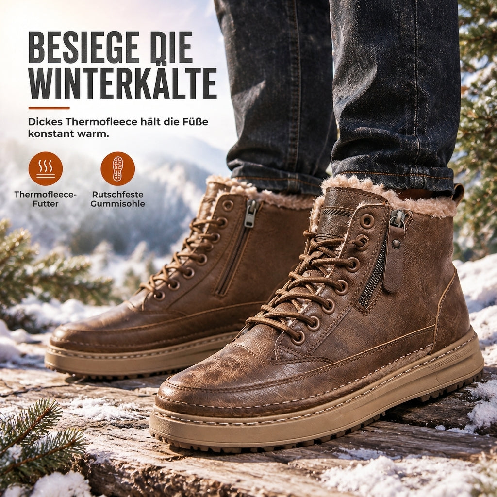 🥾❄️ Herren High-Top Schneestiefel – Verdickt, warme dicke Sohle