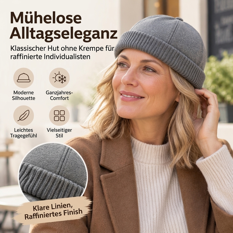 Unisex Warme Strick Mütze ohne Schirm