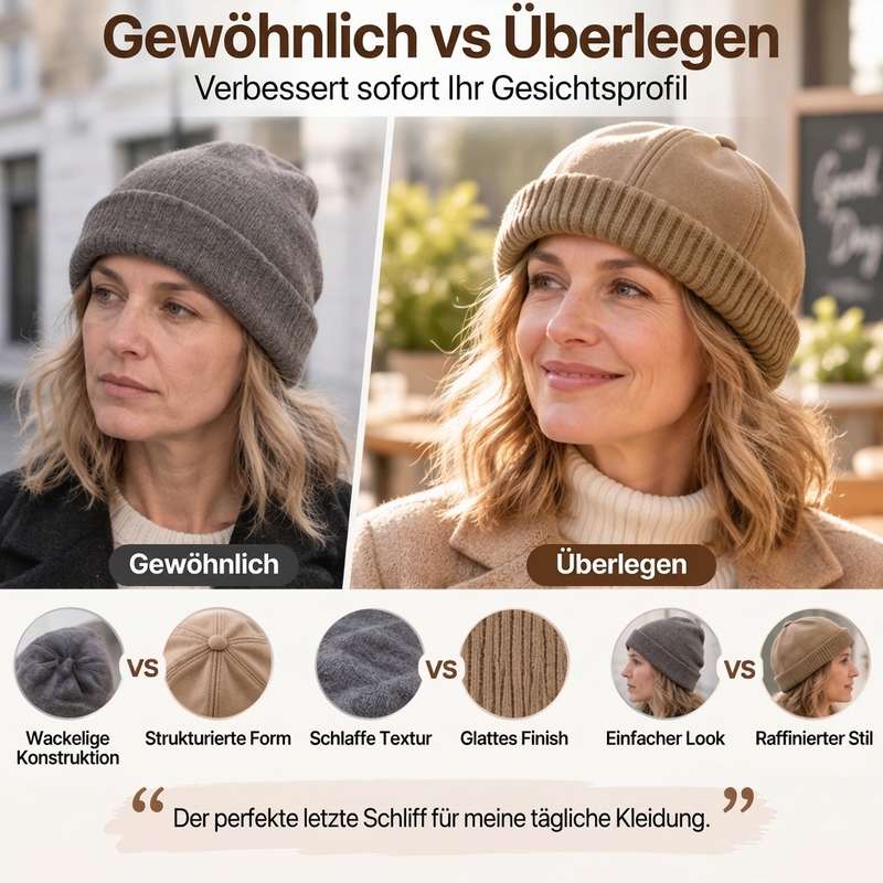 Unisex Warme Strick Mütze ohne Schirm