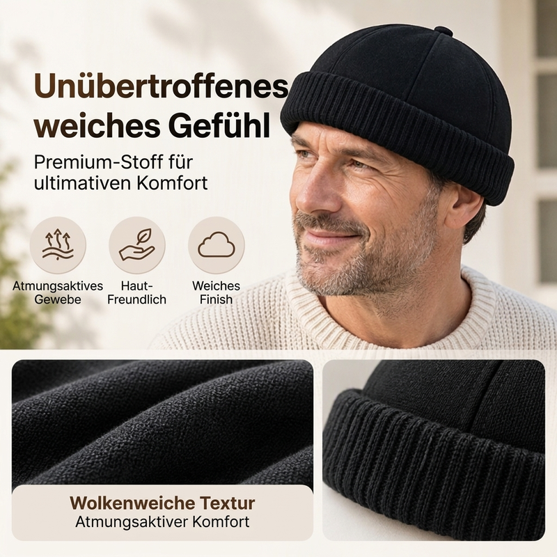 Unisex Warme Strick Mütze ohne Schirm