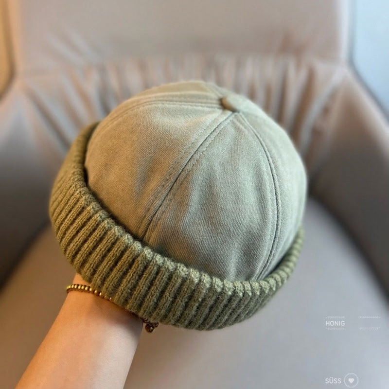 Unisex Warme Strick Mütze ohne Schirm