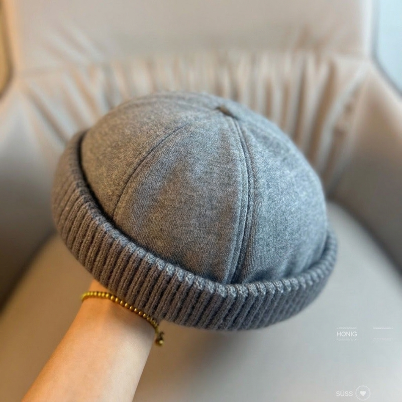Unisex Warme Strick Mütze ohne Schirm