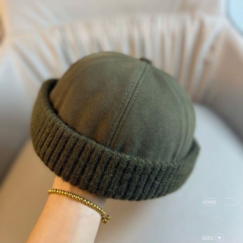Unisex Warme Strick Mütze ohne Schirm