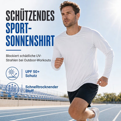 Herren Schnell Trocknend Rundhals Langarmshirt
