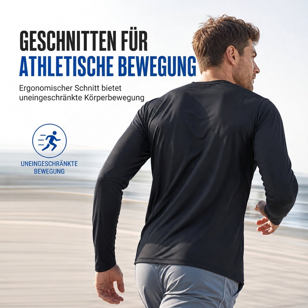 Herren Schnell Trocknend Rundhals Langarmshirt