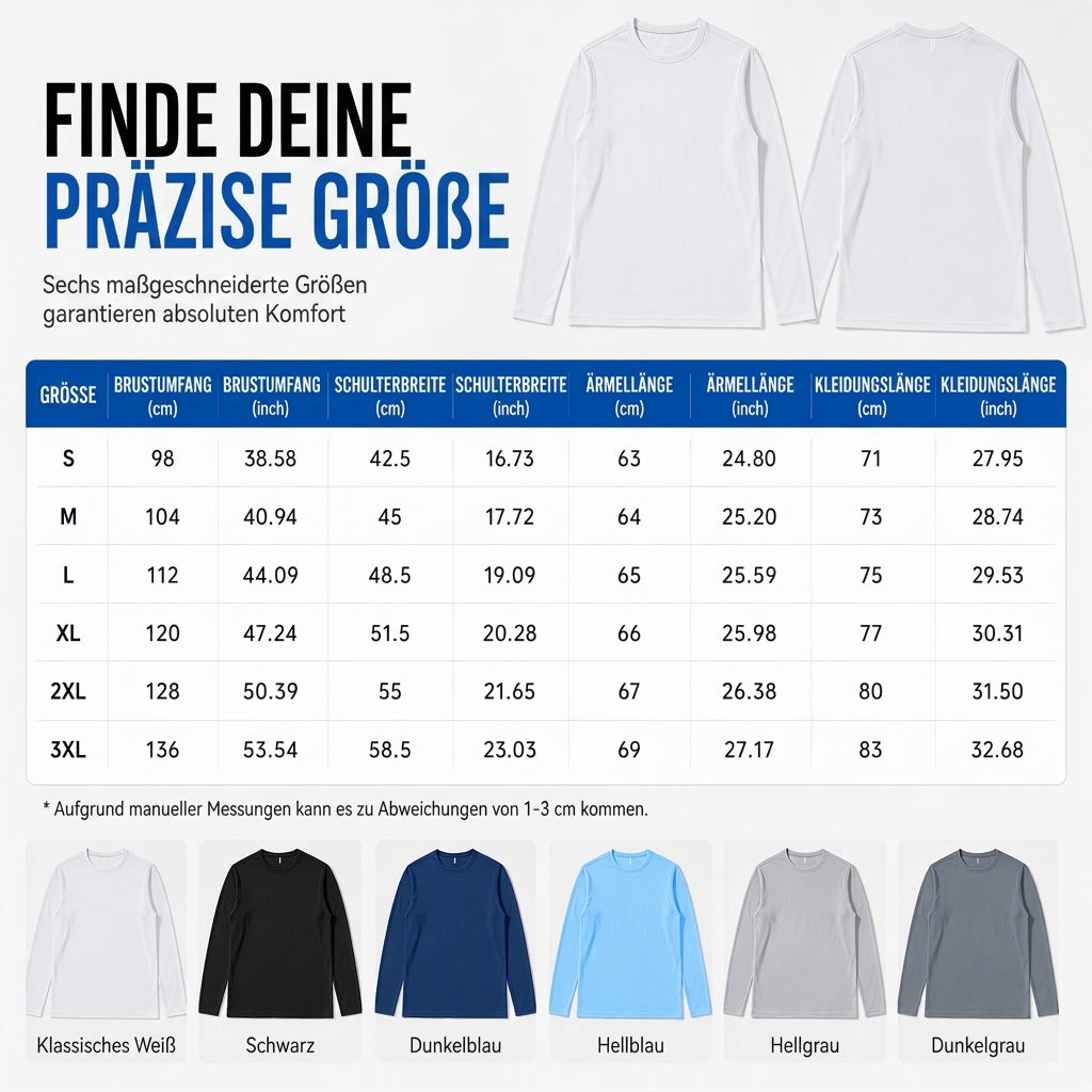 Herren Schnell Trocknend Rundhals Langarmshirt