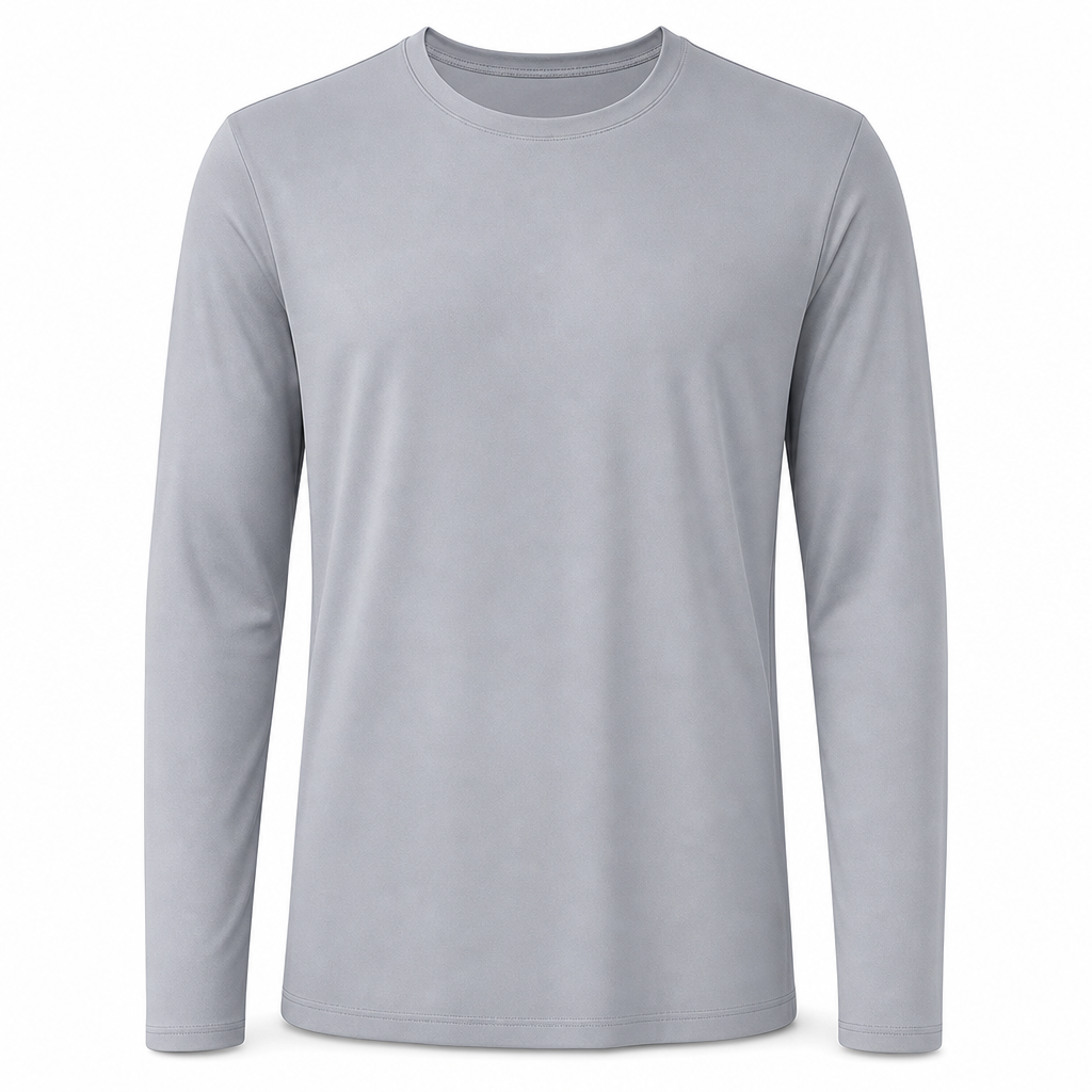 Herren Schnell Trocknend Rundhals Langarmshirt