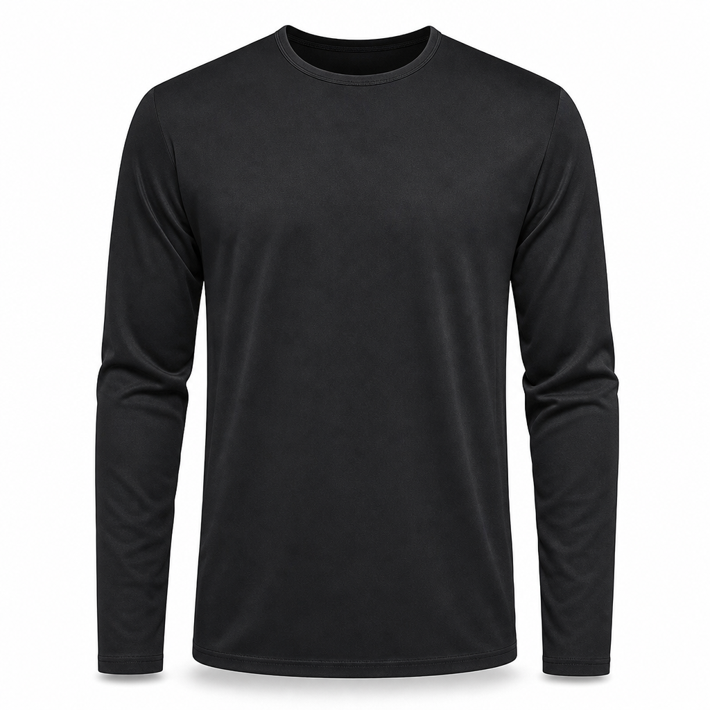 Herren Schnell Trocknend Rundhals Langarmshirt
