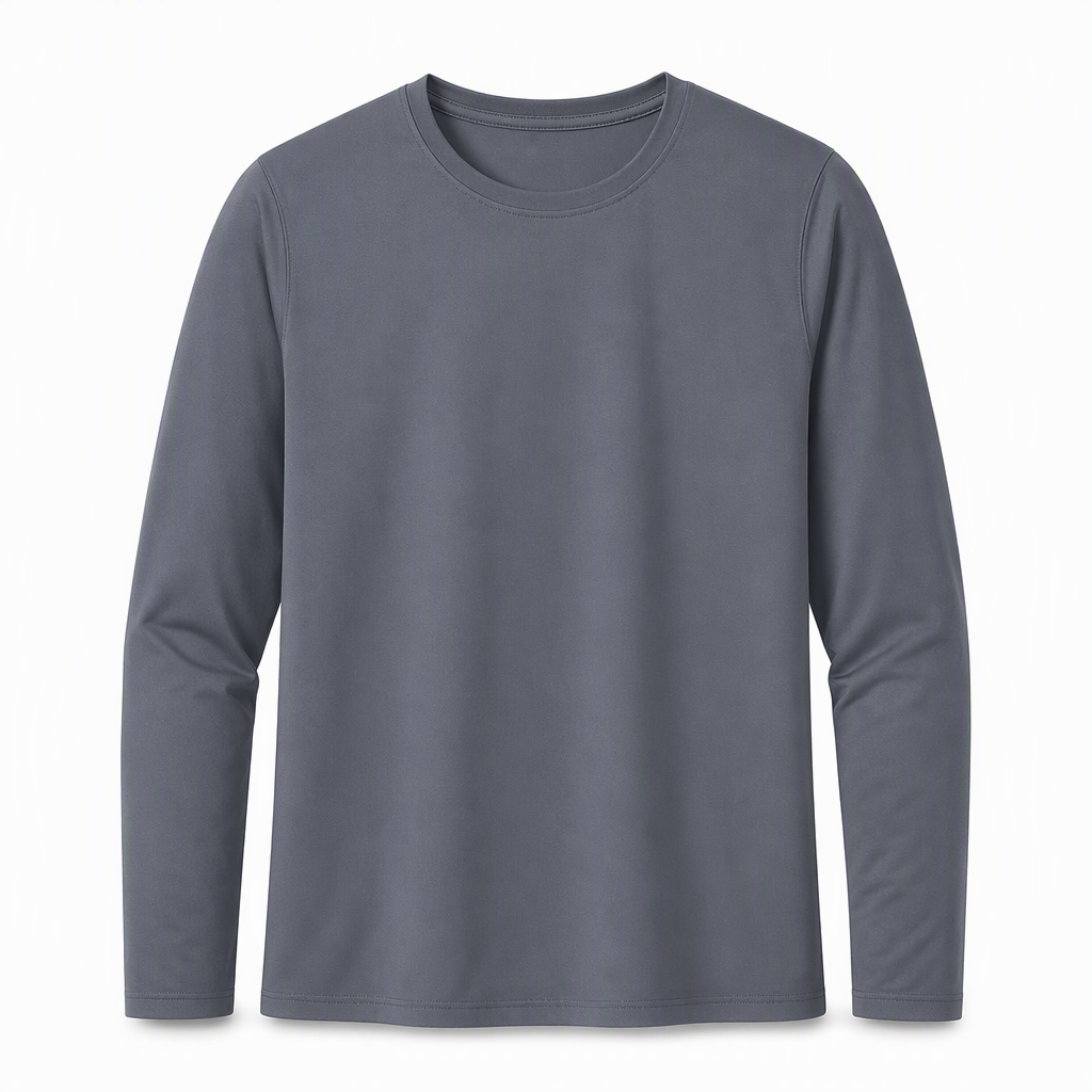 Herren Schnell Trocknend Rundhals Langarmshirt