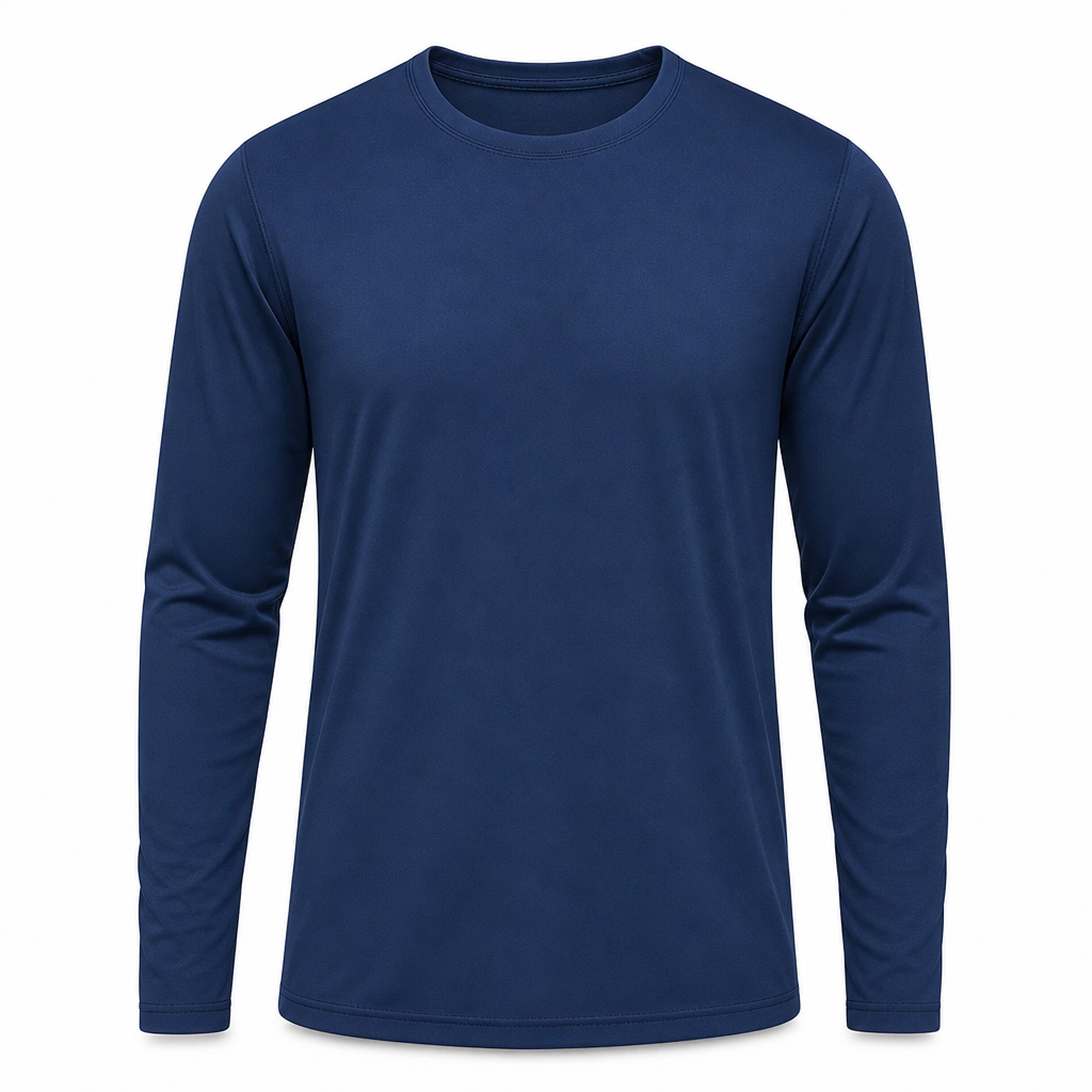 Herren Schnell Trocknend Rundhals Langarmshirt