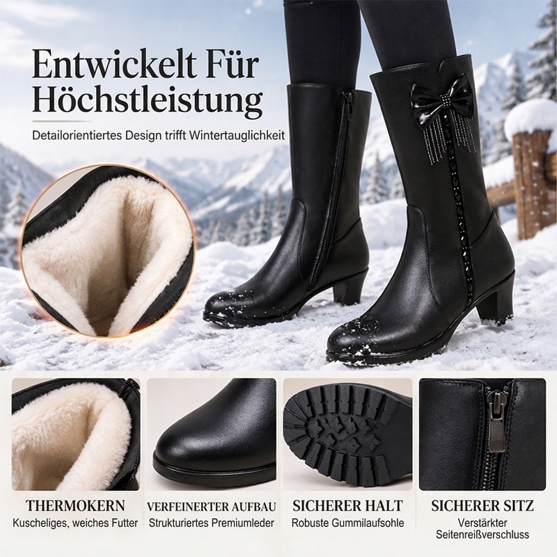 🌊🌊 Warme Damen-Stiefel mit Plüschfutter und Wadenlänge