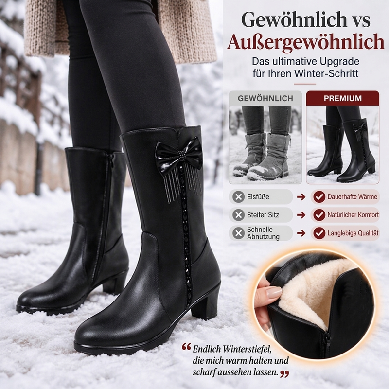 🌊🌊 Warme Damen-Stiefel mit Plüschfutter und Wadenlänge