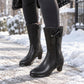 🌊🌊 Warme Damen-Stiefel mit Plüschfutter und Wadenlänge