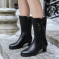 🌊🌊 Warme Damen-Stiefel mit Plüschfutter und Wadenlänge