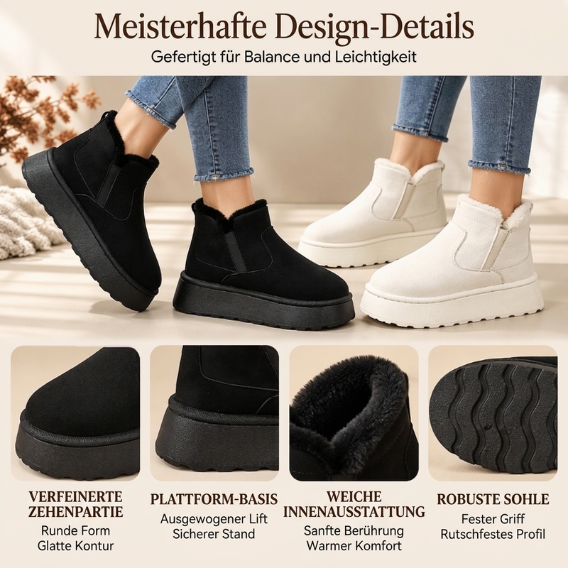 Warme Schlupf-Plateau-Winterschneeschuhe für Damen