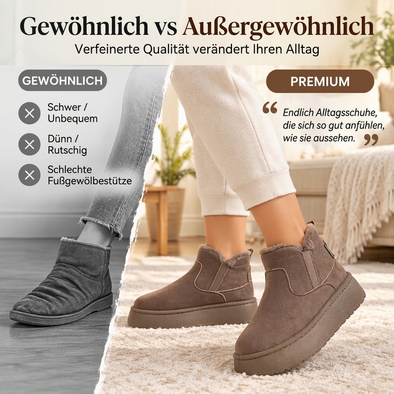 Warme Schlupf-Plateau-Winterschneeschuhe für Damen