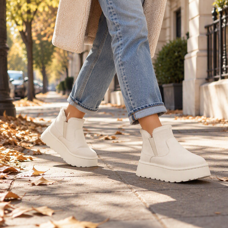 Warme Schlupf-Plateau-Winterschneeschuhe für Damen