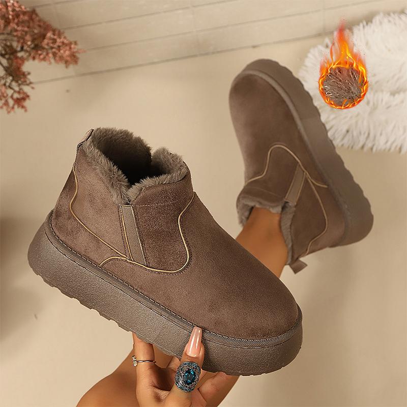 Warme Schlupf-Plateau-Winterschneeschuhe für Damen