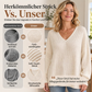 Damen Übergröße V-Ausschnitt Strickpullover