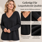 Damen Übergröße V-Ausschnitt Strickpullover