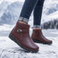 Damen Winterstiefel aus PU-Leder mit Plüschfutter