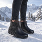 Damen Winterstiefel aus PU-Leder mit Plüschfutter