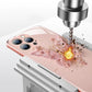 Плосък стъклен капак с 3D модел на пеперуда, съвместим с iPhone