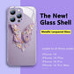 Плосък стъклен капак с 3D модел на пеперуда, съвместим с iPhone